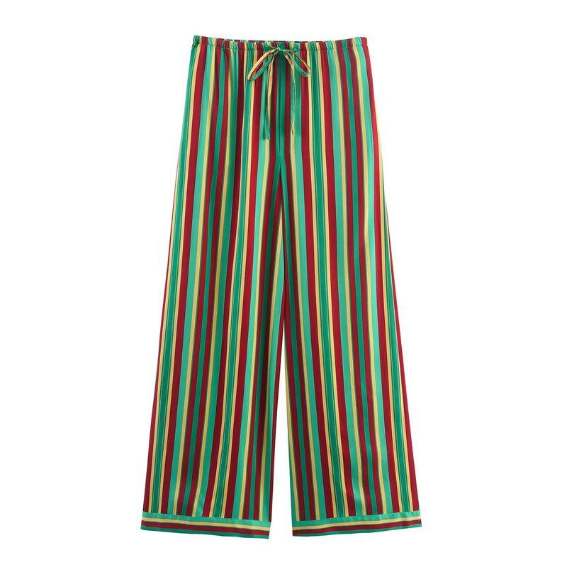 Kaslead New Women clothes Western Style Versitile Fashion Stripe Pajamas Style Pants 8399021