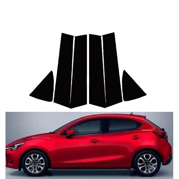 6PCS Polished Pillar Posts for Mazda Demio 2014 2015 2016 2017 2018 for Toyota Yaris R 2016- Door Window Trim Stickers