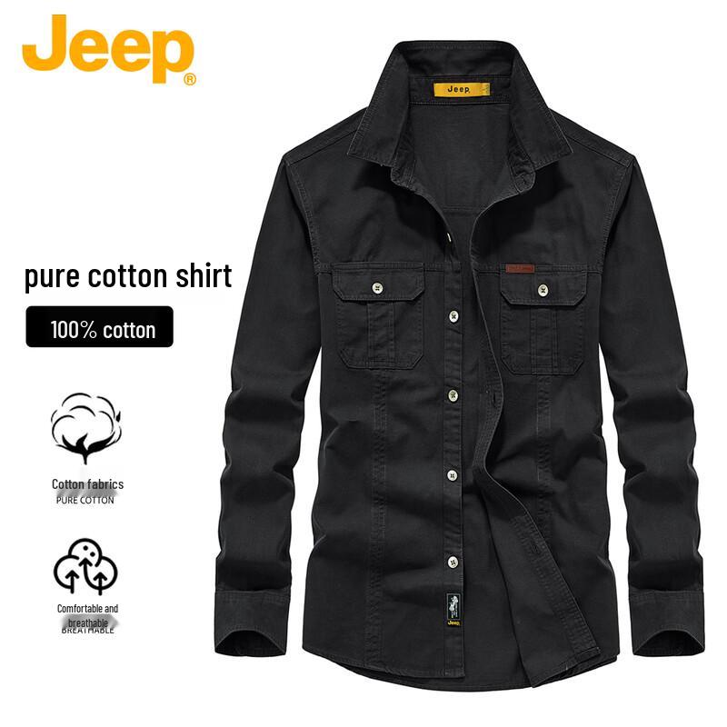 JEEP Men s American Style Casual Long Sleeve Work Shirt 2XL