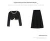 Chic Women's Long Sleeve Top and Skirt Autumn/Winter Two-Piece Set with Edge Design