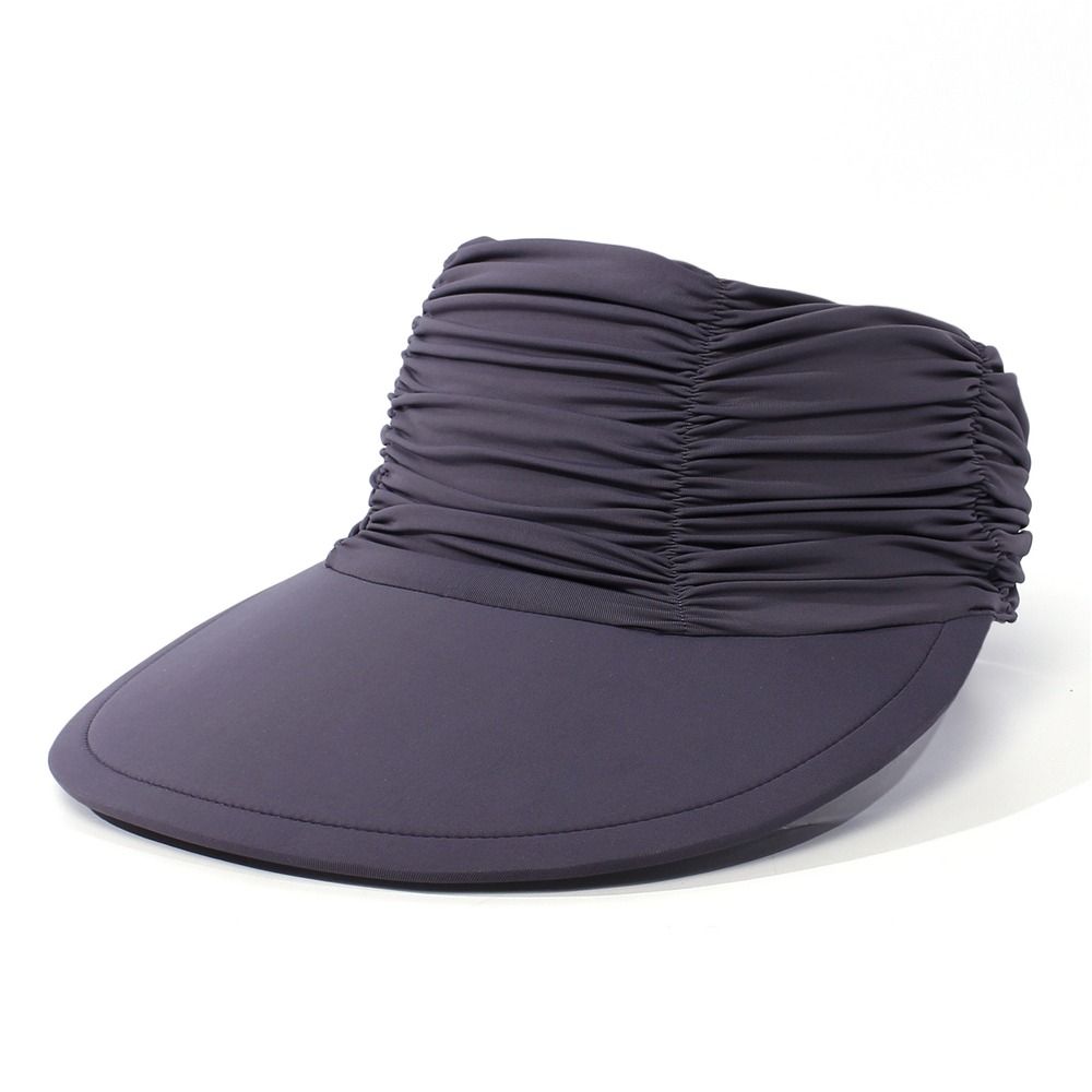 Wide Brim Empty Top UV Protection Adjustable Strap Cooling Fabric Sun Hat Outdoor Sports High Ponytails Visor Cap for Women