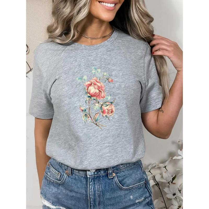 3d pattern printing short-sleeved summer graphic T-shirt ladies fashion women's clothing tops