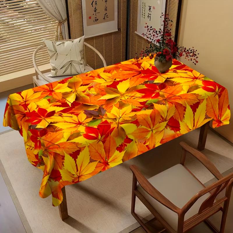 Autumn Maple Leaf Rectangle Table Cloth for Table Decor Holiday Party Waterproof Reusable Tablecloth for Tables Kitchen Dining