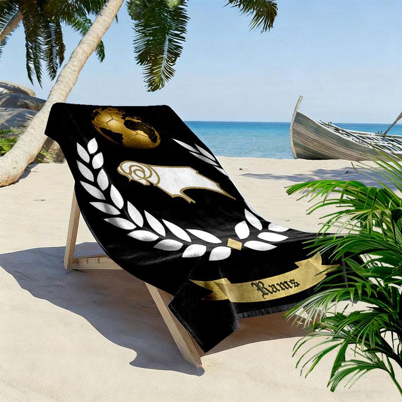 Derby County Beach Towel, Large Soft Quick Dry Towel for Beach Camping Swimming