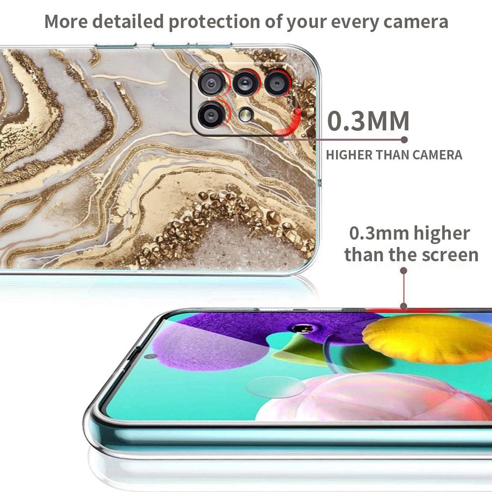 Clear Case For Samsung Galaxy A52 A12 A51 A32 A21s A71 A32 A22 50 A70 A31 A72 5G Phone Cover Granite Marble