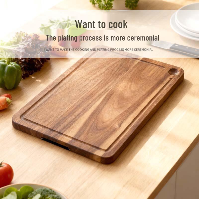Acacia Wood Double-Sided Grooved Chopping and Cutting Board for Kitchen Use
