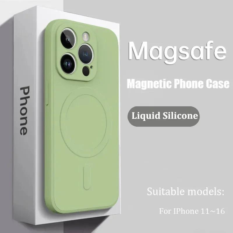 

Роскошный Оригинальный Жидкий Силикон Для Чехла MagSafe Для Для Iphone 17 Pro 16 Pro Max 15 14 Plus 13 12 Mini Ударопрочный Чехол Аксессуары For iphone 15Plus