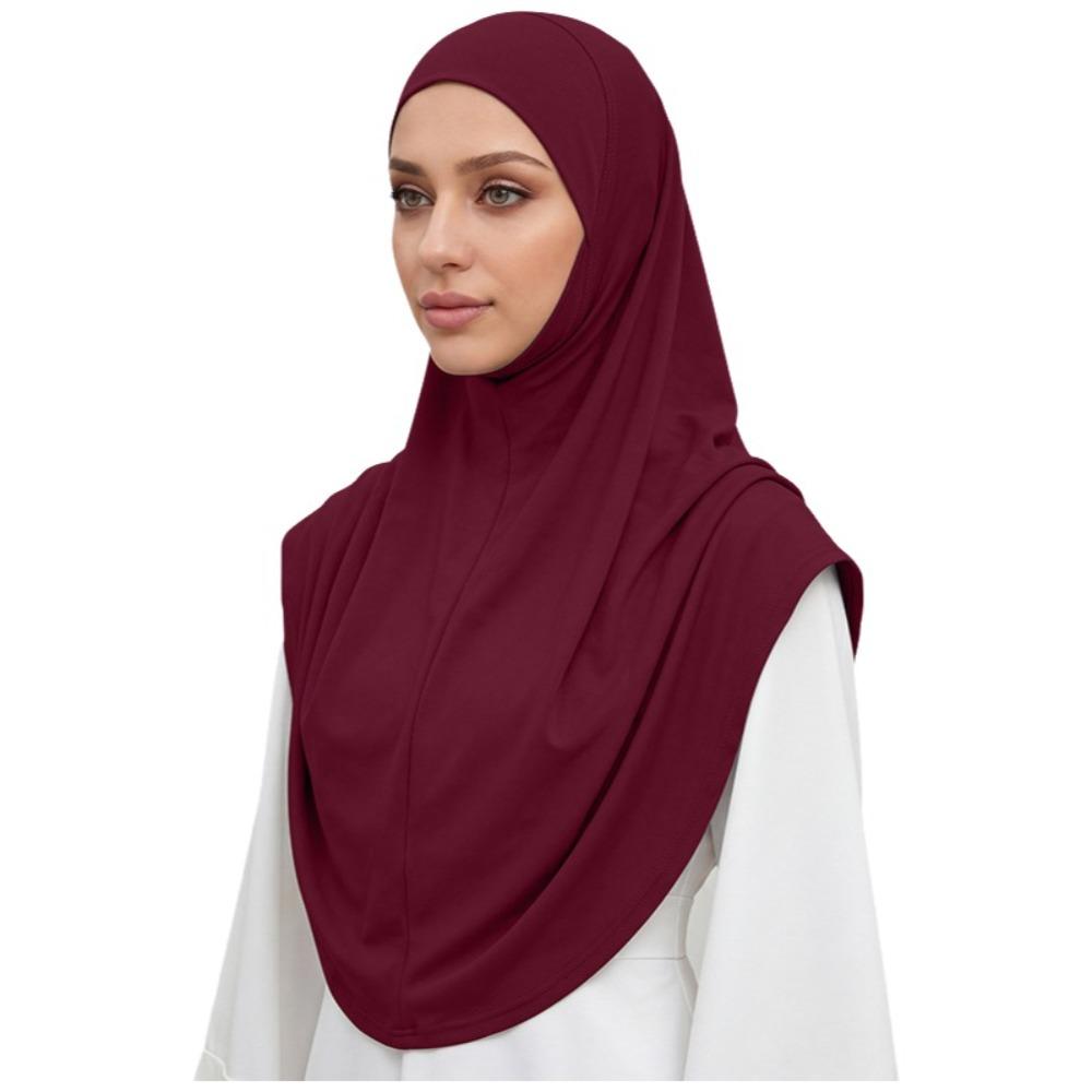 Soft Fabric Pullover Hijab Full Coverage Women Hijab Scarf New Instant Turbans  Daily Wear