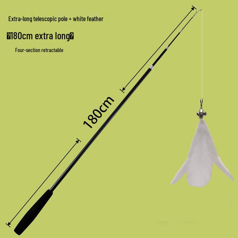 1.8m Extra Long Retractable Cat Teaser with Replaceable, Bite-Resistant Head – Perfect for Relieving Cat Boredom