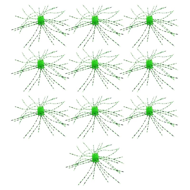 

10pcs Artificial Baits Dices Shaped Fishing Lure Slow Sinking Flexible Whiskers Lure Saltwater Baits Fishing Accessory large зелёный