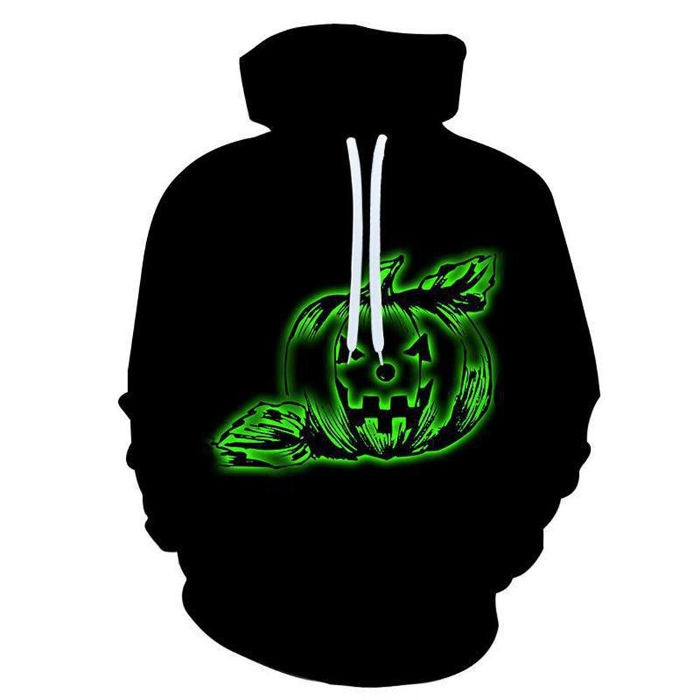 Spring and Autumn Pumpkin Halloween 3D Digital Printing Men and Women Casual Fashion Hooded Sweatshirt