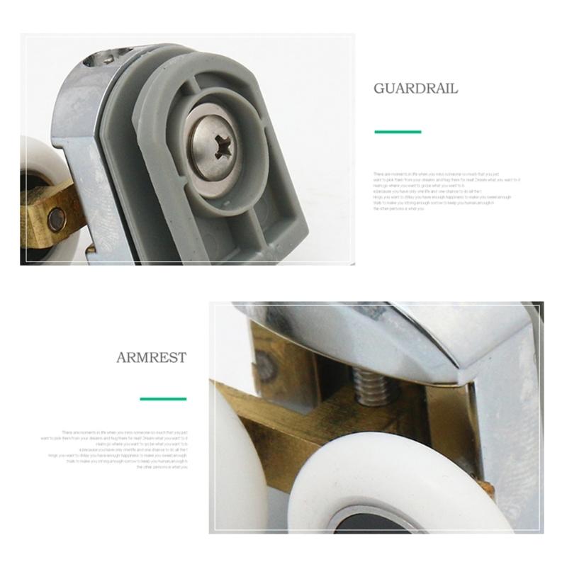 Set of 4 Curved Shower Door Rollers 23/25mm Top and Bottom Shower Glass Door Wheel Quiet Shower Door Pulley Replacement