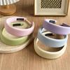 Embossed Diagonal Texture Headband Sweet Macaron Color Hair Hoop Wide Thick Spongy Hairband For Elegant Women Daily Styling
