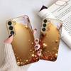 Cinta dorada y lazo Para Samsung Galaxy S26 S20 FE S21 S22 S23 Plus S24 Ultra S25Ultra S21+ S22Plus Funda de teléfono de cristal dorado