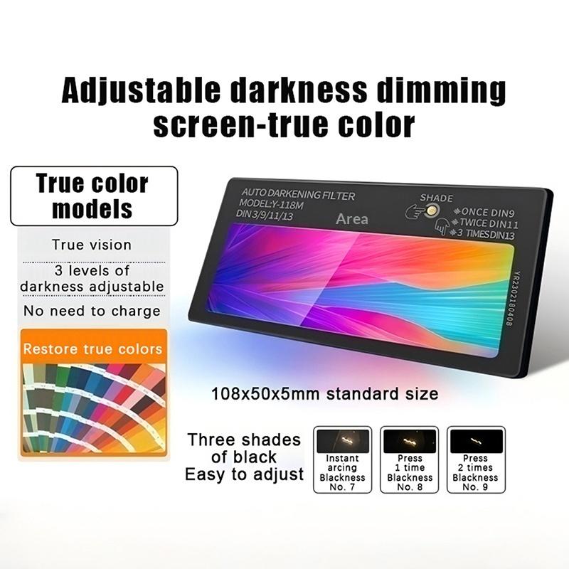 

1pcs Eye Protection Lenses Solar Auto-Darkening Glasses Solar Power Supply Multi-layer Polarizer Smart Chip Technology чорний