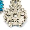 1 Pair Drop Earrings for Women, Geometric Exaggerated Blue Rhinestones Draped Earrings, Retro Palace Style Parties Jewelry