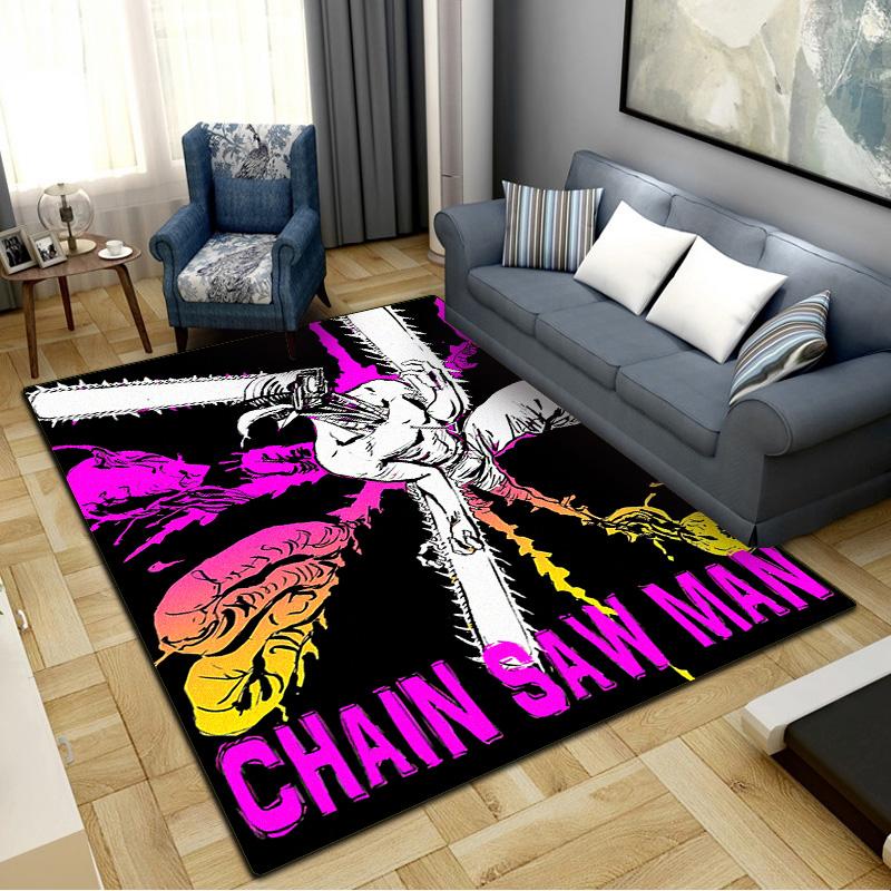 Chainsaw Man Carpet Rug for Living Room Bedroom Home Sofa Decoration,Kids play Non-slip Floor Mat