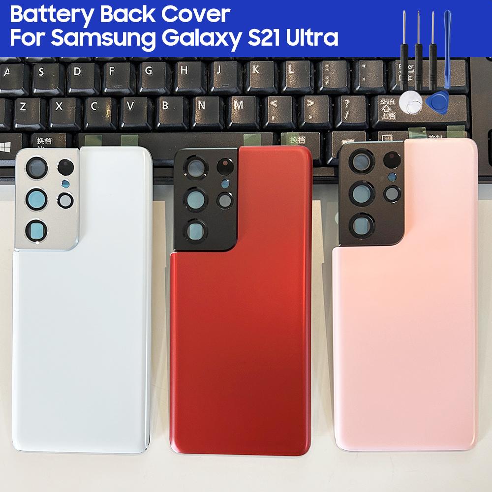 Back Glass Replacement Case Cover Housing For Samsung Galaxy S21 Ultra 5G SM-G998B Back Rear Glass Case + Tools
