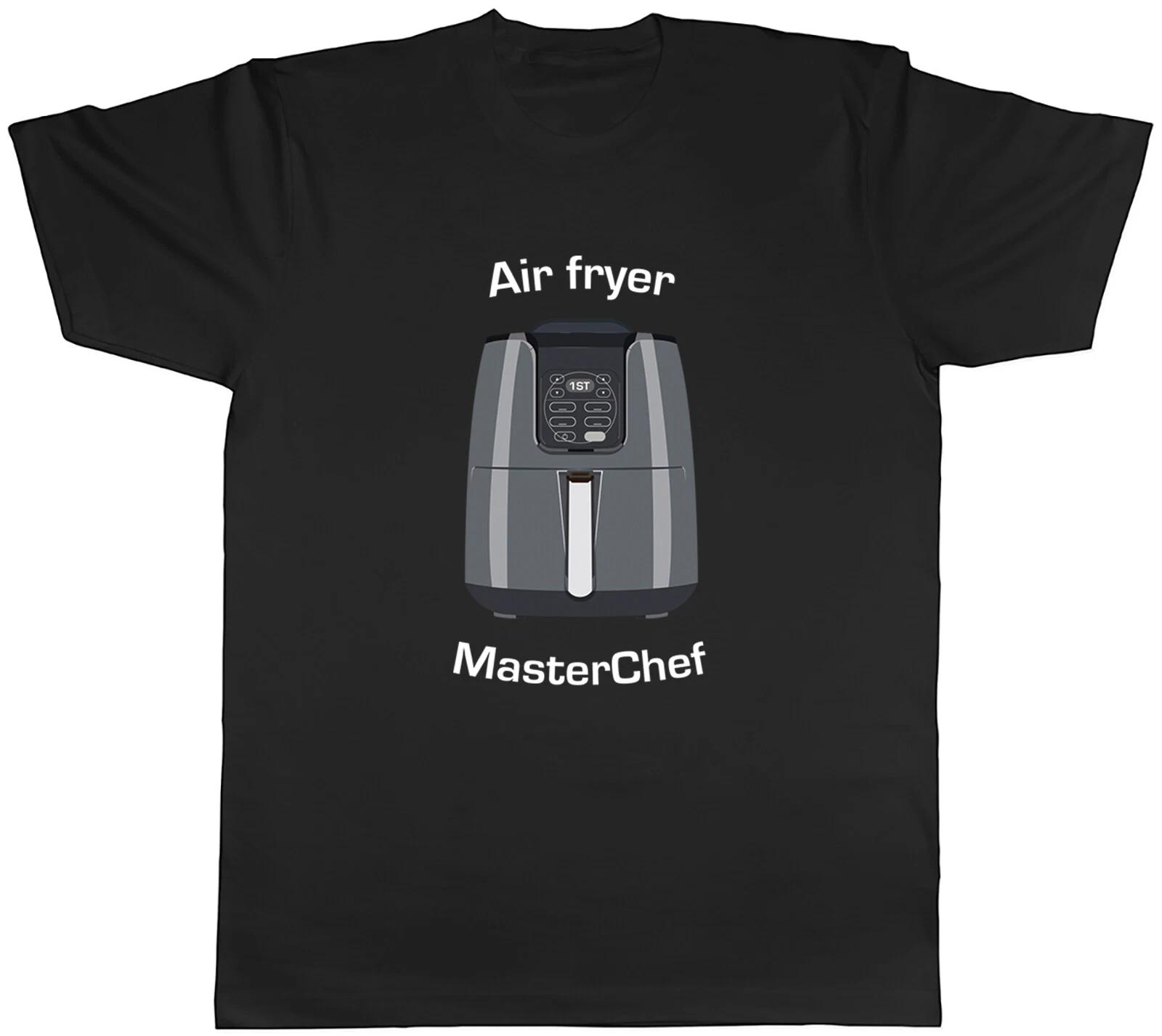 Funny Chef Mens T-Shirt Air Fryer Chef Cook Foodie Unisex Tee Gift L