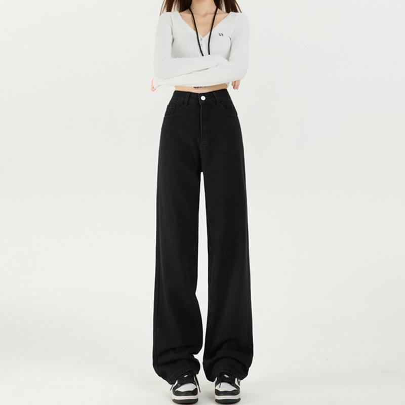 

Women s Wide-Leg Jeans - Autumn/Winter 2025: Casual Straight-Leg Floor-Length Pants Large (L)