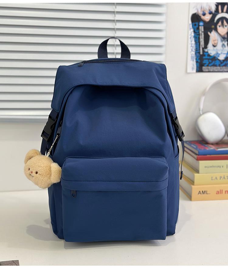 The Schoolbag Is Simple and Versatile, the Korean Version Is Solid Color, Light and Trendy Casual Back.