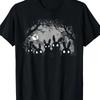 Women's Dark Gothic Style Cute Rabbit Horror Tshirt with Eerie Forest Print Adorned with Full Moon and Bat Motifs Women Clothing
