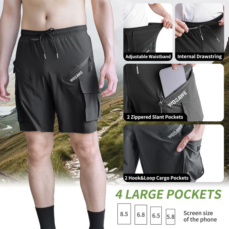 WOSAWE Summer Men Downhill Shorts with Inner Sponge Pad Casual MTB Bicycle Shorts Quick-drying MTB Bike Short Cycling Shorts