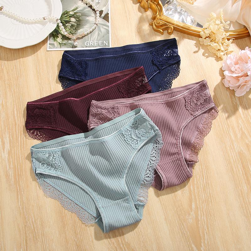 Lace Women Briefs Cotton Pantys Sexy Seamless Women Panties Solid Color Female Underpants Intimates Women Lingerie M-XXL