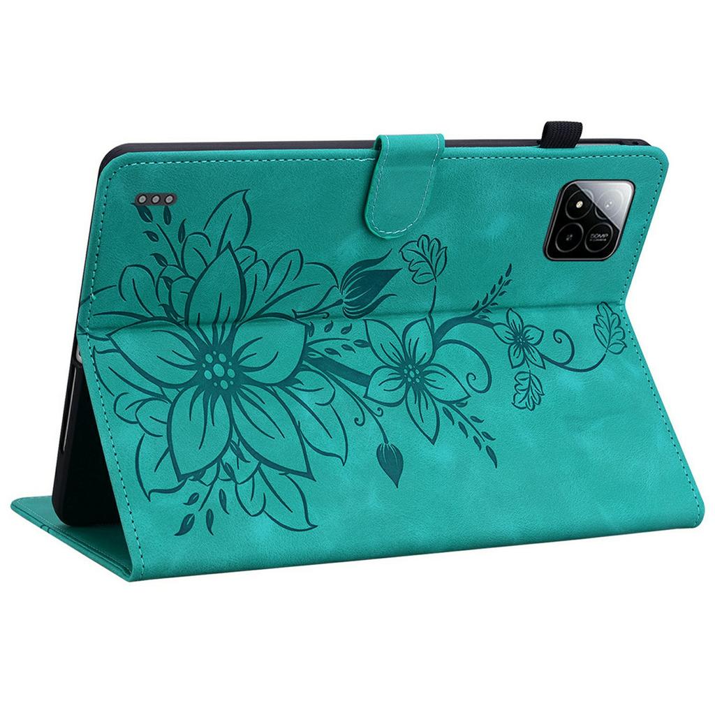 For Xiaomi Poco Pad X1/Pad 8 Pro/Pad 8/Pad 7 Pro/Pad 7 Case Lily Flower Imprint Card Slots Leather Tablet Cover