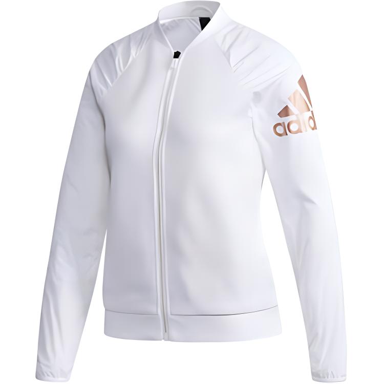 Adidas Logo Print Casual Sports Jacket Unisex Jackets White DN3167