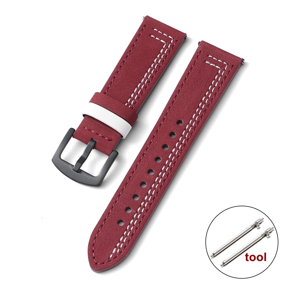 Vintage Genuine Leather Watch Strap 20mm 22mm Quick Release Hand Stitching for Men Women Wristband for Huawei Watch GT5/GT4 Belt