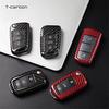T-carbon Compatible: Volkswagen Golf 7 MK7 3-Button Car Key Case Real Carbon Smart Key Case Key Cover Key Protection Key Holder (Through Hole Typ
