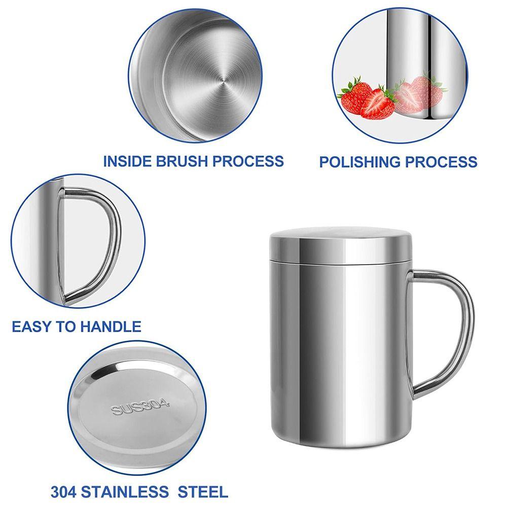 Double Wall Coffee Mug Stainless Steel Travel Tumbler Jug Premium Tea Cup  Milk