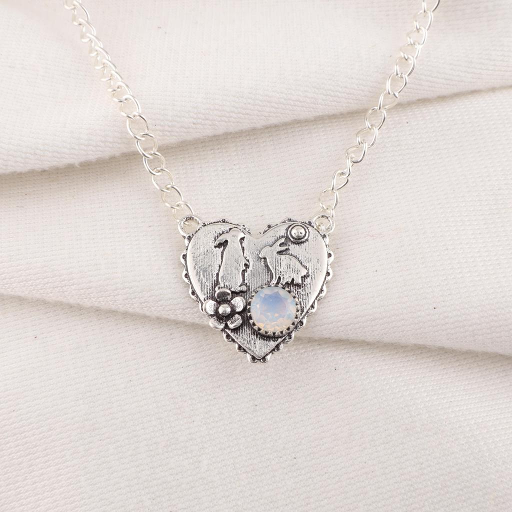 Milky Opal 925 Solid Sterling Silver Pendant, Handmade Gemstone Pendant Jewelry, Gifts For Wife Brand New Pendant