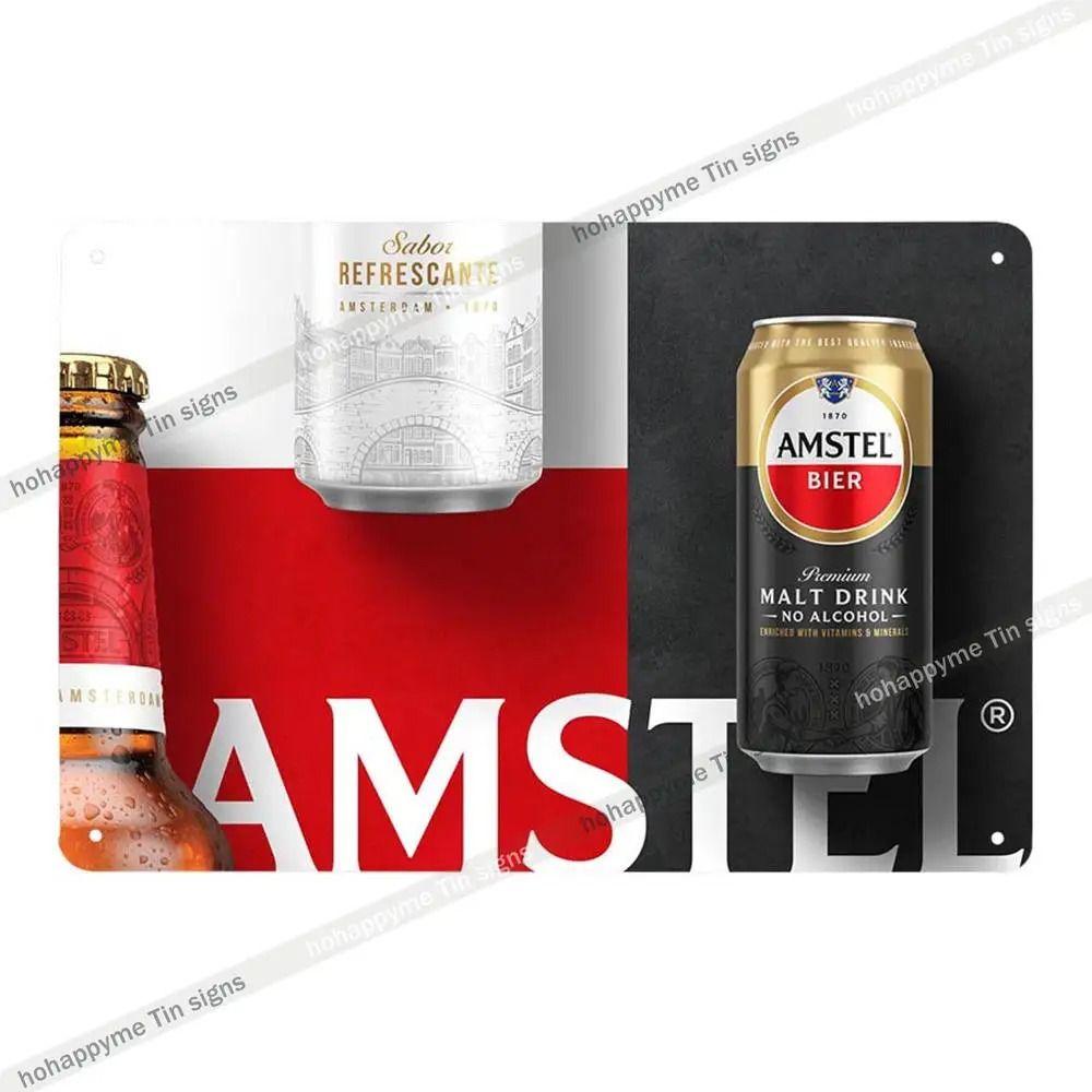Vintage Beer Metal Tin Sign Rectangular Iron Wall Art Home Decor 20x30 Cm