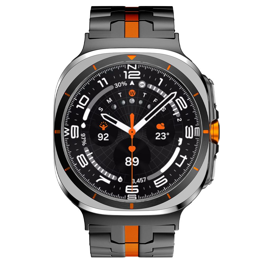 MEN Stainless Steel Strap for Samsung Galaxy Ultra Black Orange Wristband for SAMSUNG GALAXY ULTRA Luxury Metal Link Bracelet