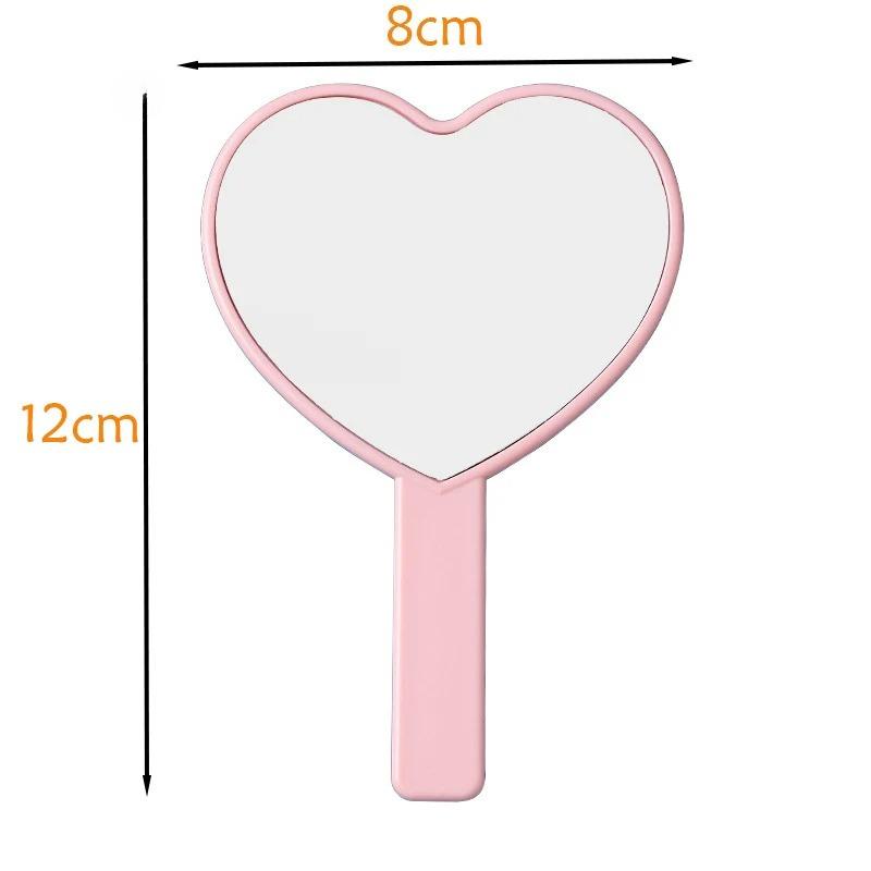 Cute Heart-shaped Handheld Makeup Mirror 5/10pcs Portable Small Kawaii Love Mirror As A Mini Gift for Ladies Princesses Party