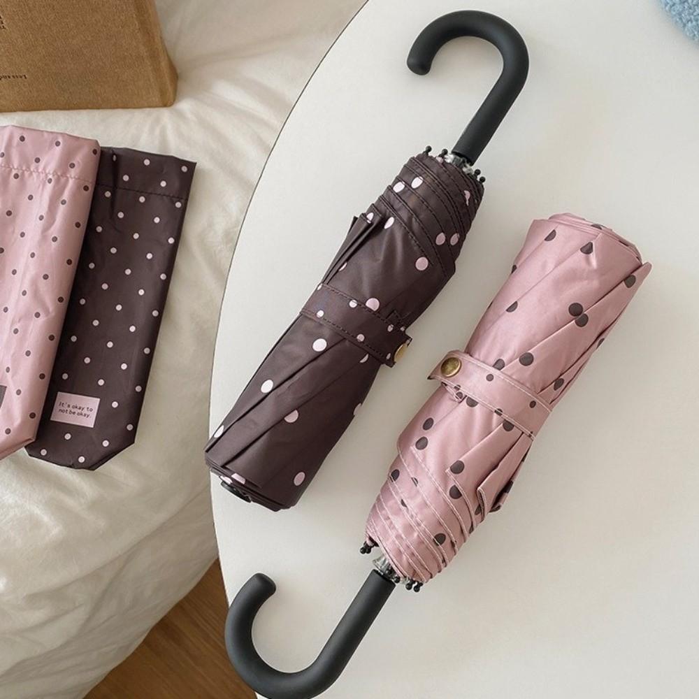 U-Shaped Handle Folding Umbrella 8-Rib Manual Travel Rain Umbrella UV Protection Umbrella  Outdoor