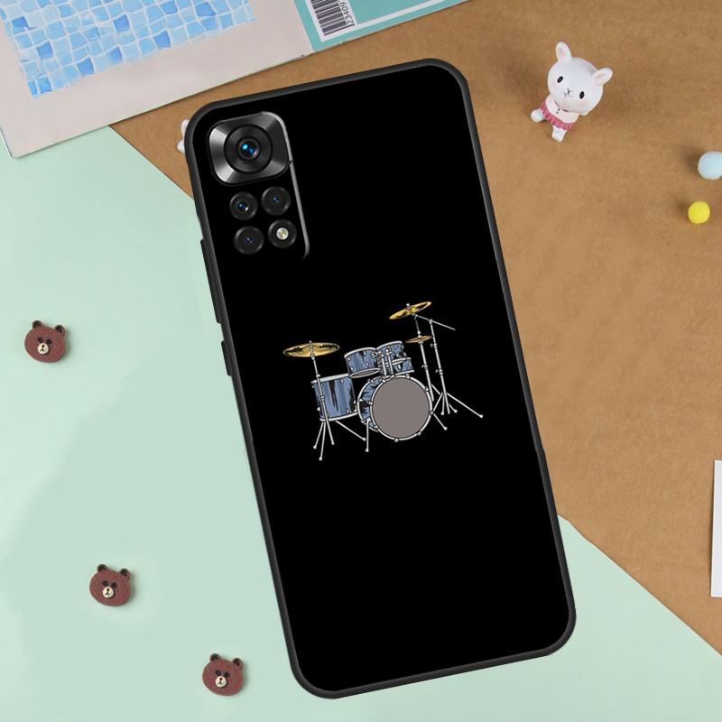 Musical Instrument Drum Case For Xiaomi Redmi Note 13 14 9 10 11 12 Pro 10S 11S 12S Cover For Redmi 13C 10C 12C 14C