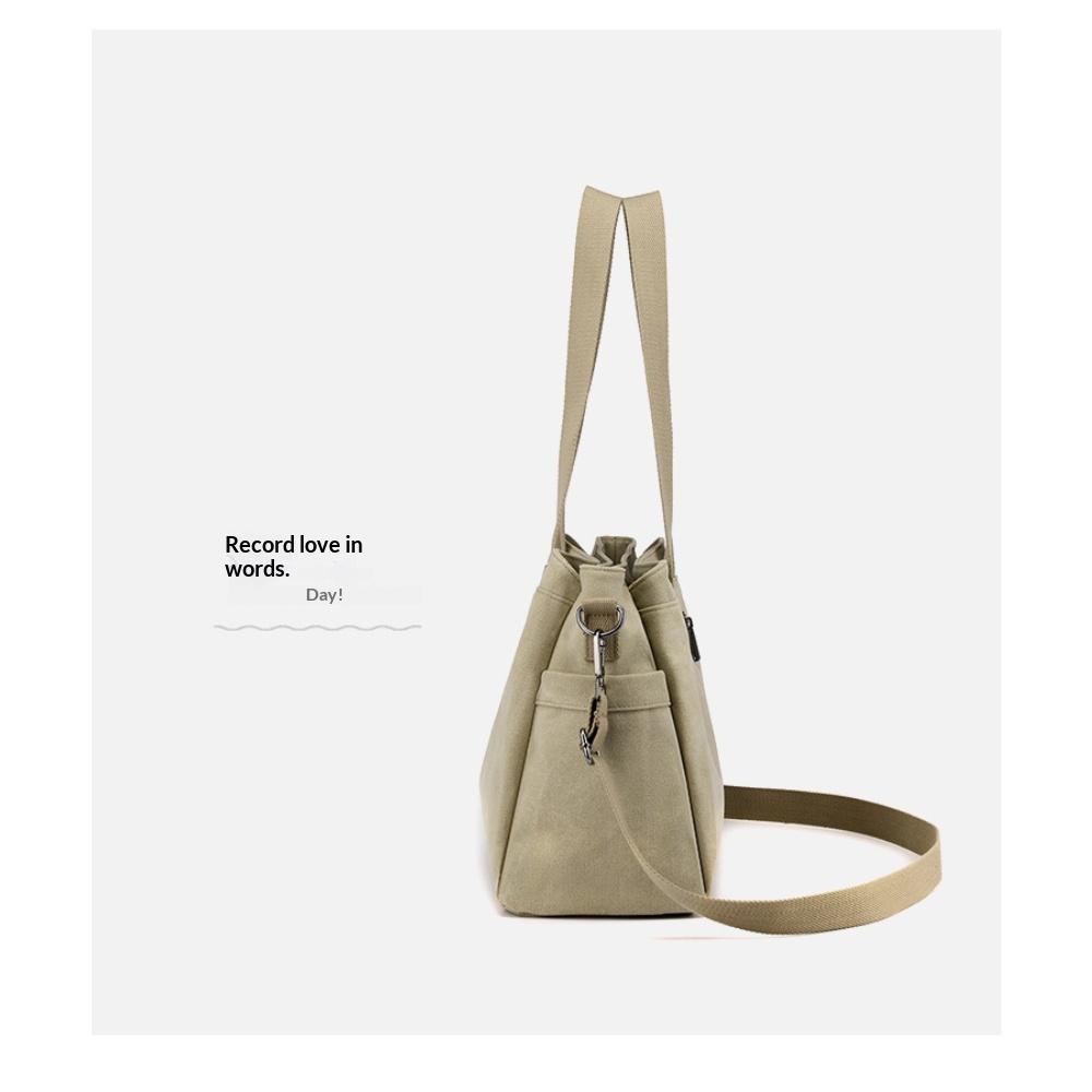 Fashion Simple Large Canvas Women Tote Bag, Durable Dual Carry Bag For Office Document Storage, Student Books And Weekend Leisure Outdoor Trips