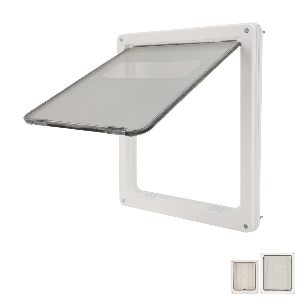 Pet Flap Door Noiseless 2 Way Weather Resistant Interior Exterior Cat Dog Door for Pet Crate Enclosu