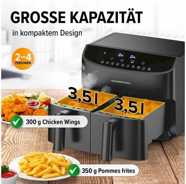 Фритюрница Gourmetmaxx с двумя камерами 2×3.5 л (12459)