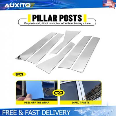 6pcs Chrome Finish Door Window Pillar Trims Cover For Honda Accord 2018-