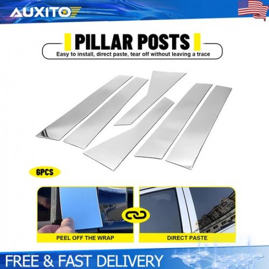 

6pcs Chrome Finish Door Window Pillar Trims Cover For Honda Accord 2018-