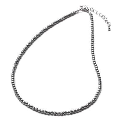 [VOTRE COUTURE] Pearl Necklace, Baby Pearl, Grand Premium, 3mm, White, Silver, Gray, 10-Year Brand Warranty (Gray X Silver, 41 Cm, Necklace Only)