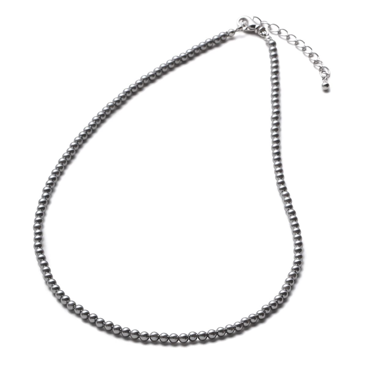 

[VOTRE COUTURE] Pearl Necklace, Baby Pearl, Grand Premium, 3mm, White, Silver, Gray, 10-Year Brand Warranty (Gray x Silver, 44 cm, Necklace Only)