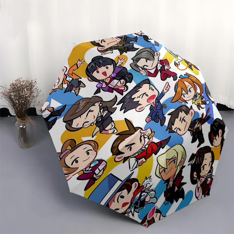 1pc Chibi Characters Outdoor Umbrella - Automatic Opening/Closing, Portable 3-Fold Design, 8-Bone Iron Frame - Perfect Gift for Fans, Travelers,