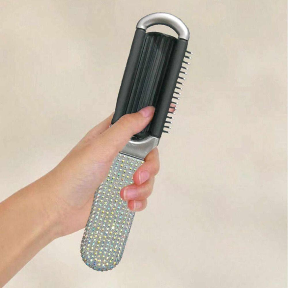Portable BlingBling Comb Mirror Crystal-Encrusted Rhinestone Hair Comb Gift for Girls