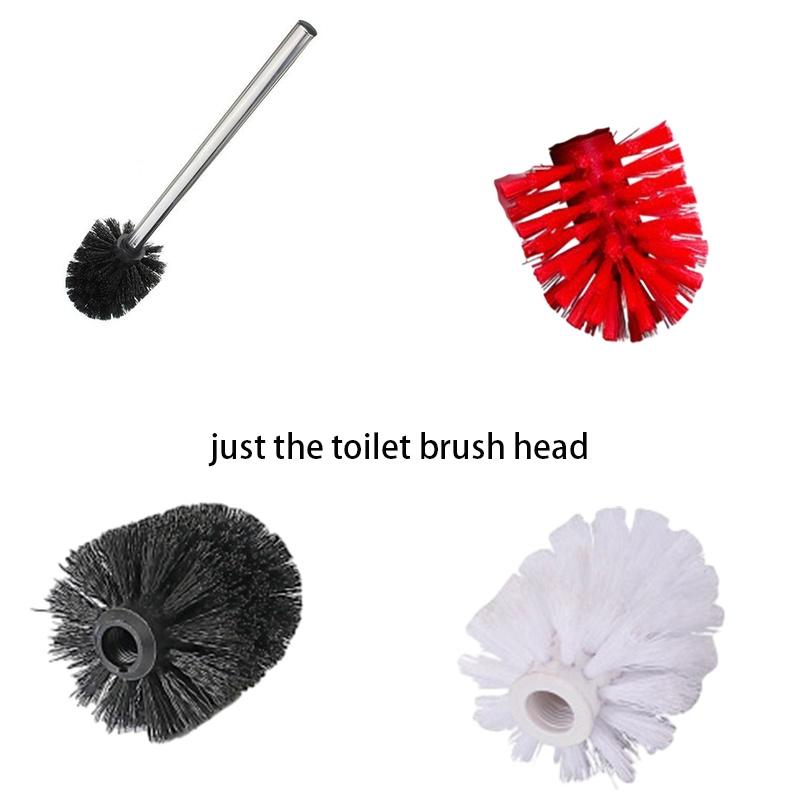 Replacement Wc Plastic Bathroom Cleaning Toilet Brush Head Holder Black White