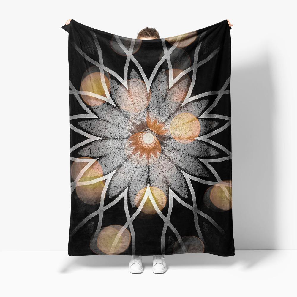 Printed Geometric Pattern Blanket - Abstract Floral Design Sofa Bed Throw for Women Men Kids Gift 75x90cm